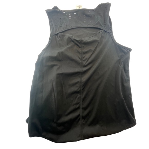 Member's Mark Ladies Everyday Black Perforated Tank Top Sleeveless Activewear M - Picture 3 of 4